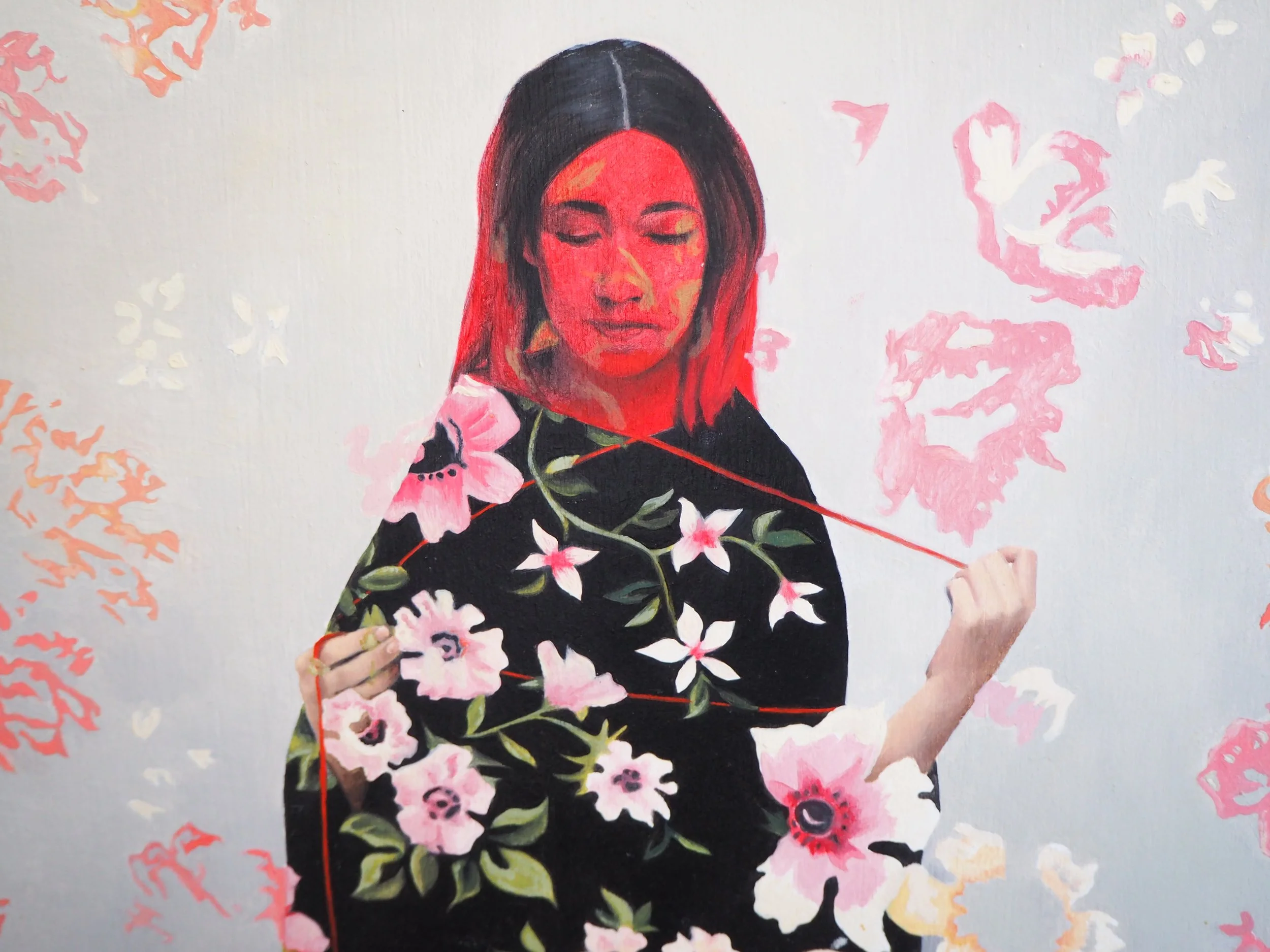 Michelle whiffin, wall flower detail, (2020), oil on board, Goldcoast, QLD.JPG