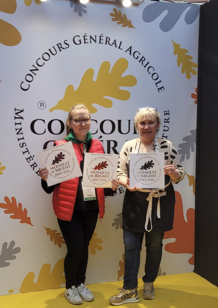 Stéphanie Pierrat et Cécilia Cunat gagnante du Concours Général Agricole 2026, avec 2 médailles d'argent et une médaille de bronze