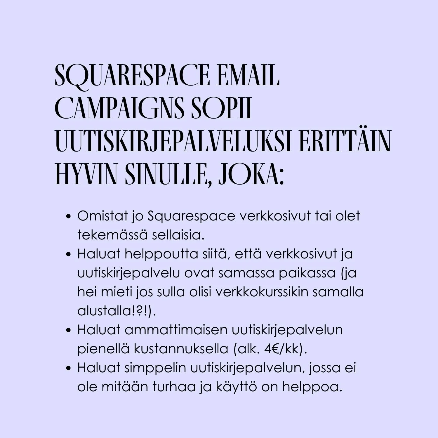 Squarespace Email Campaigns uutiskirjepalvelun käyttöohjeet minikurssi - Tuotekuva 6