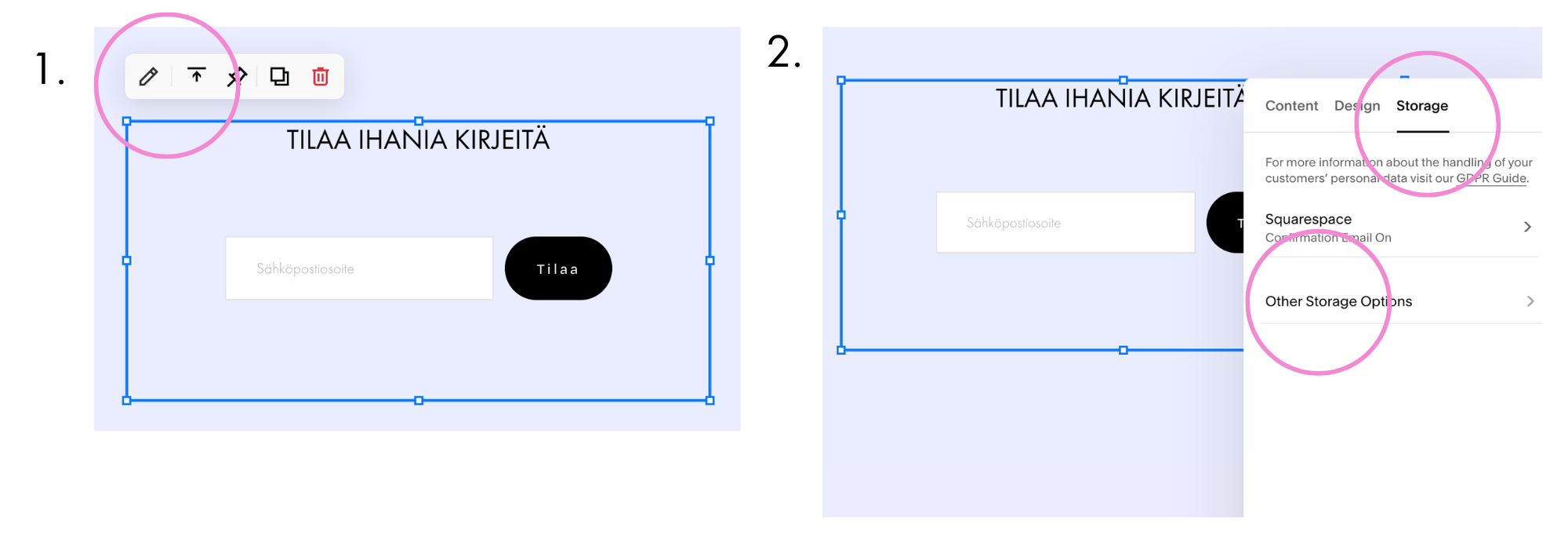 Ilmoitus uusista tilaajista sähköpostiin squarespace email campaings -palvelussa ohje 1