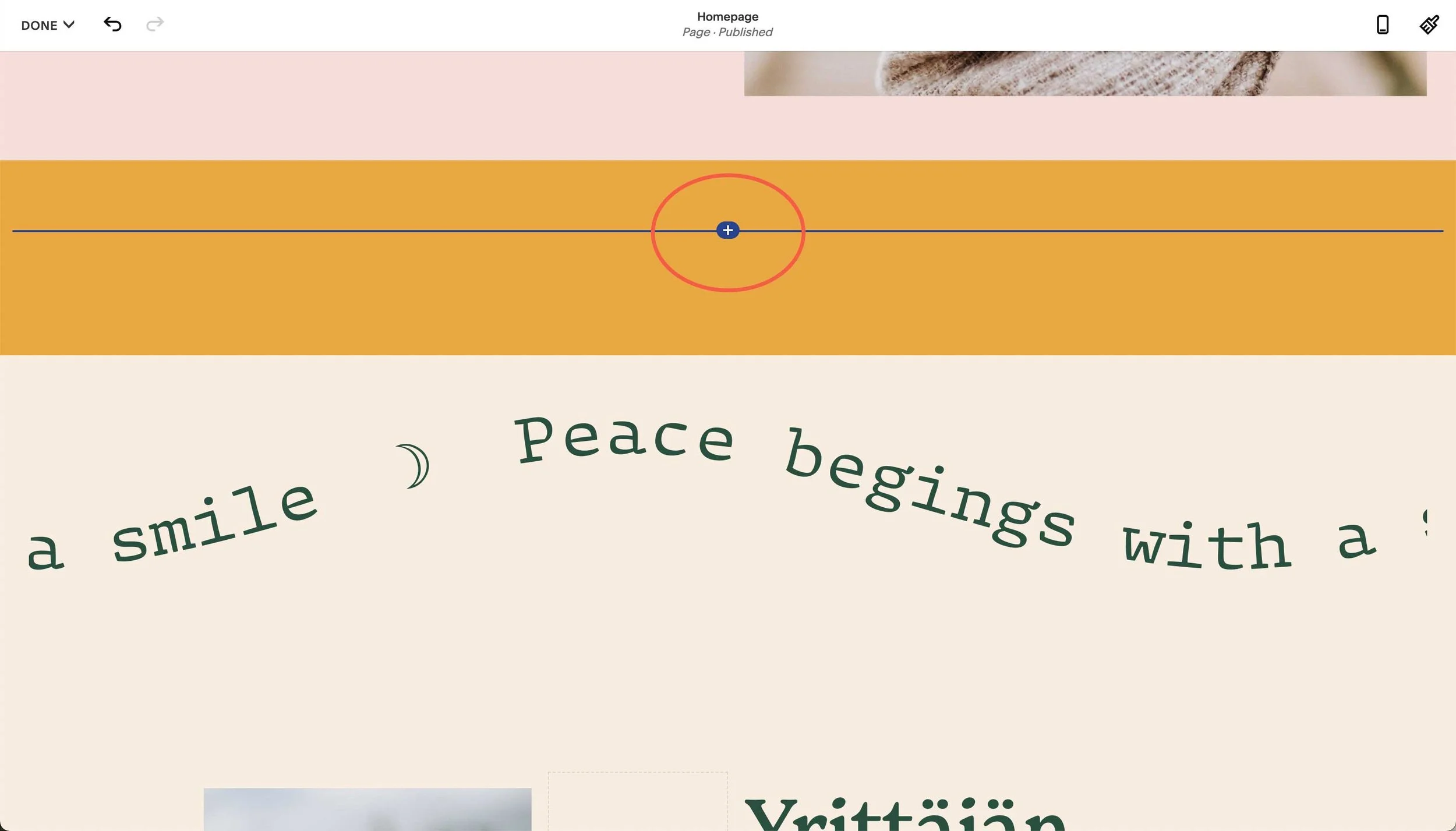 Squarespace scrolling block esittely - ohjekuva 1