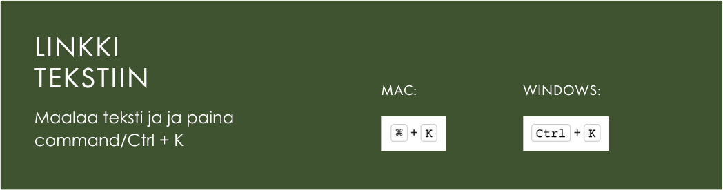 Squarespace pikanäppäimet linkin tekeminen tekstiin