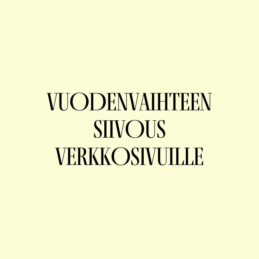 Vuodenvaihteen siivous verkkosivuille