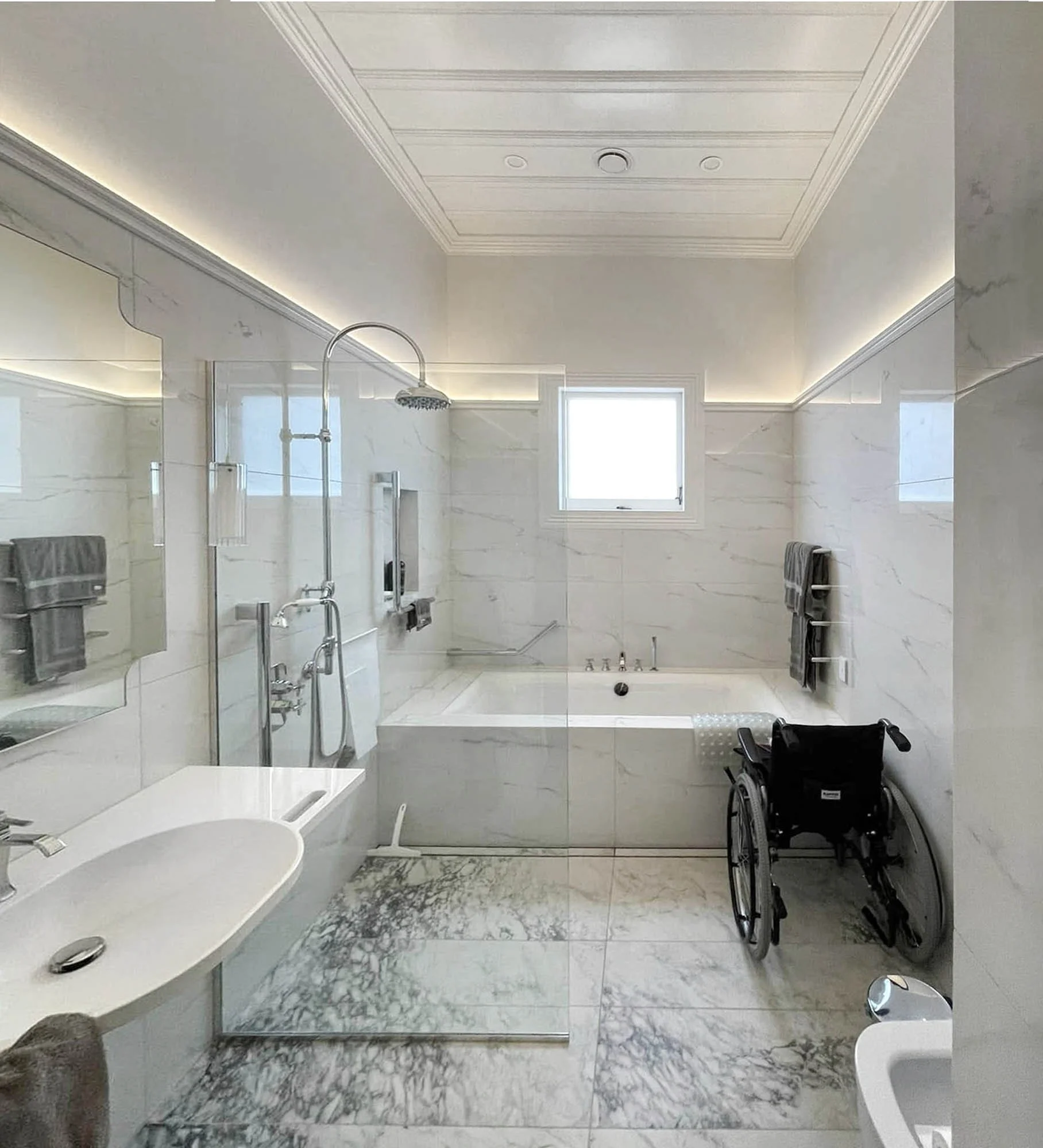 Accessible bathroom renovation completed by Norsewood Builders in Auckland