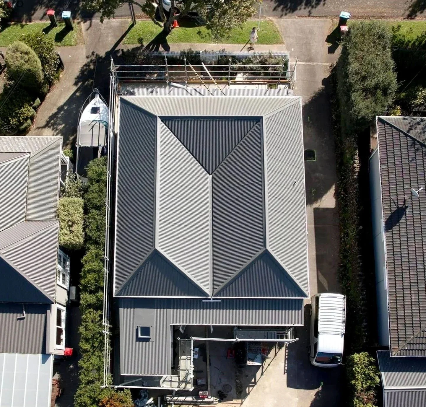 Residential reroofing project completed by Norsewood Builders