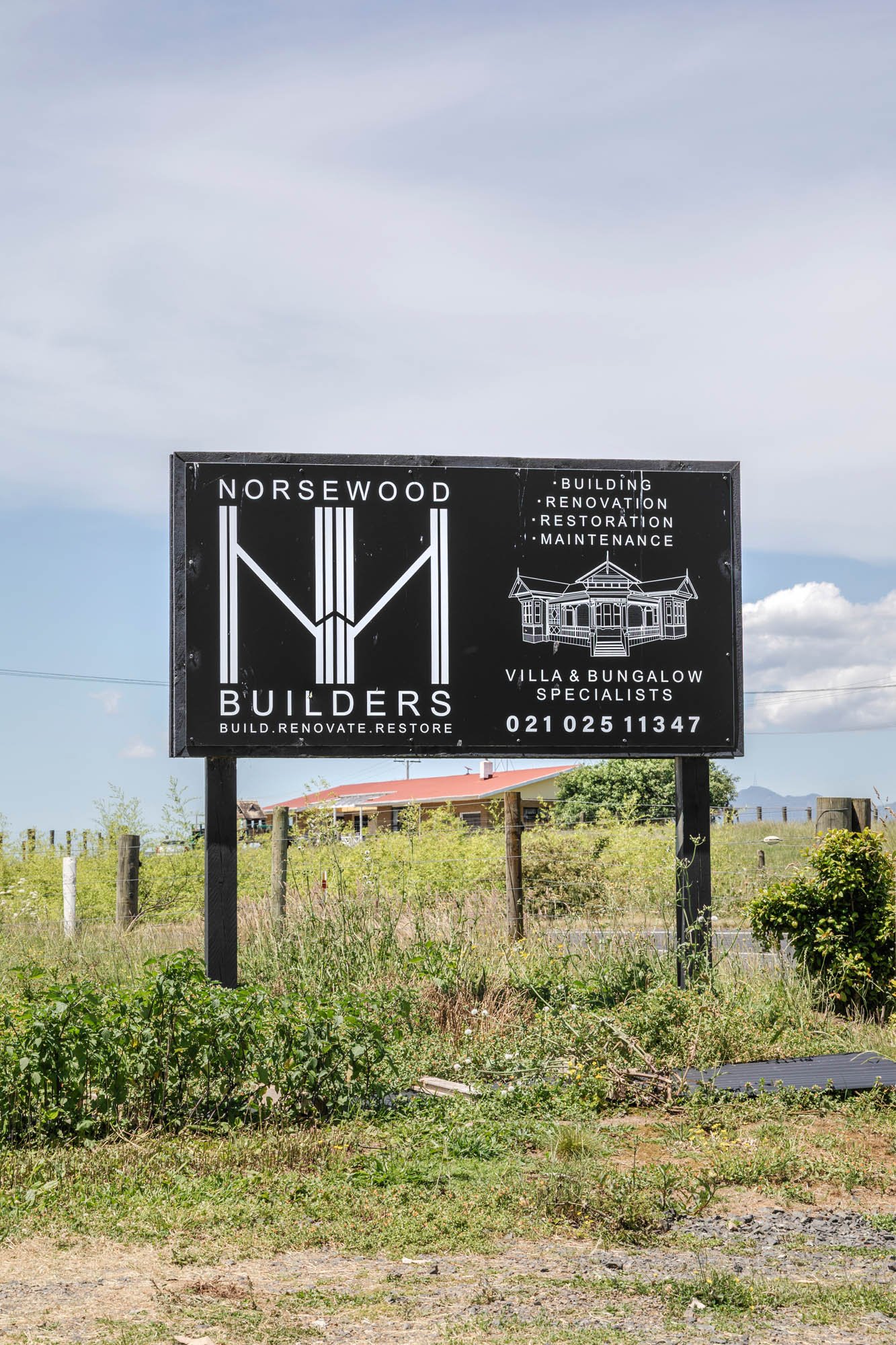 Norsewood Builders signage at a Morrinsville residential job site
