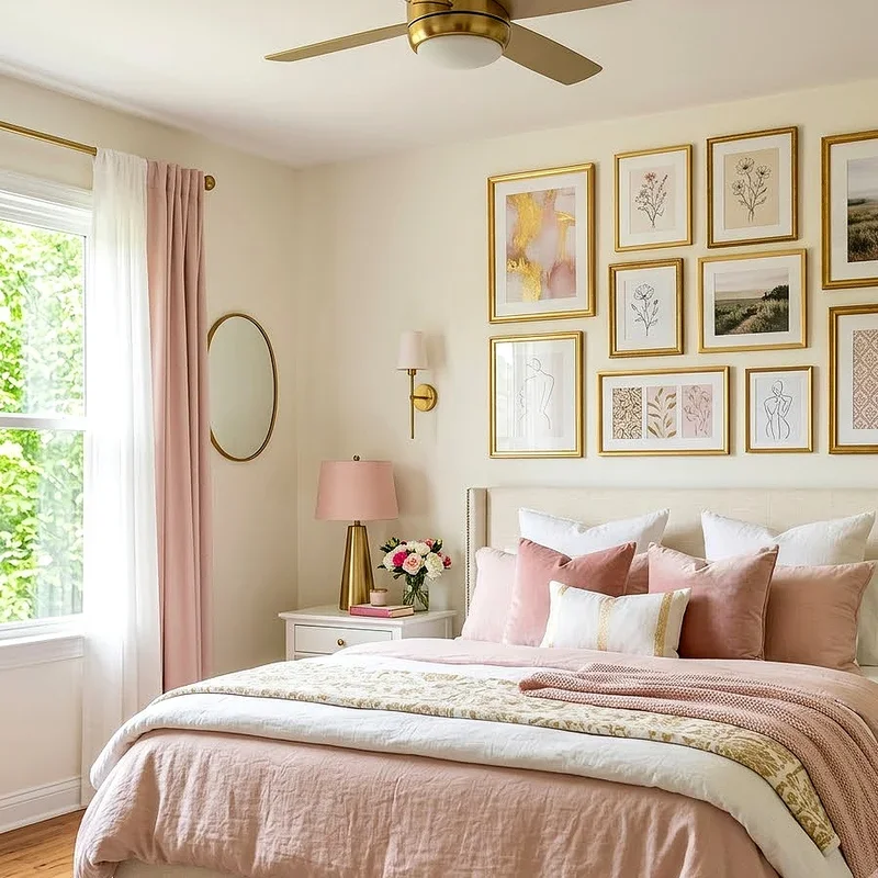 Pink and Gold Bedroom Ideas