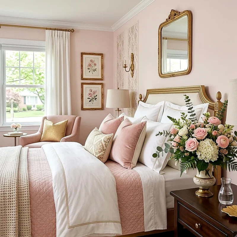 Pink and Gold Bedroom Ideas
