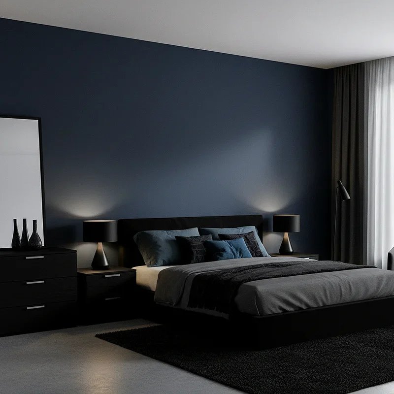 Black and Blue Bedroom Ideas