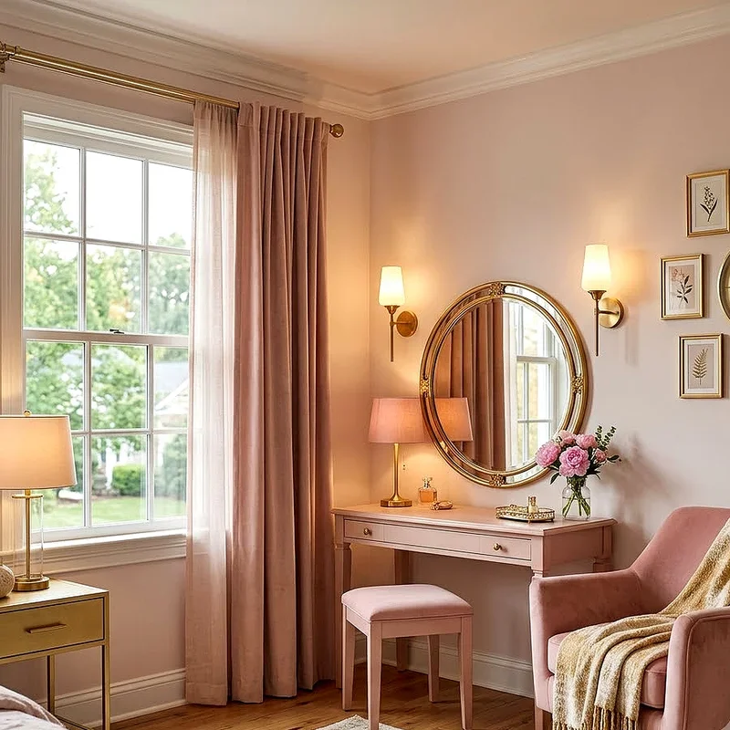 Pink and Gold Bedroom Ideas