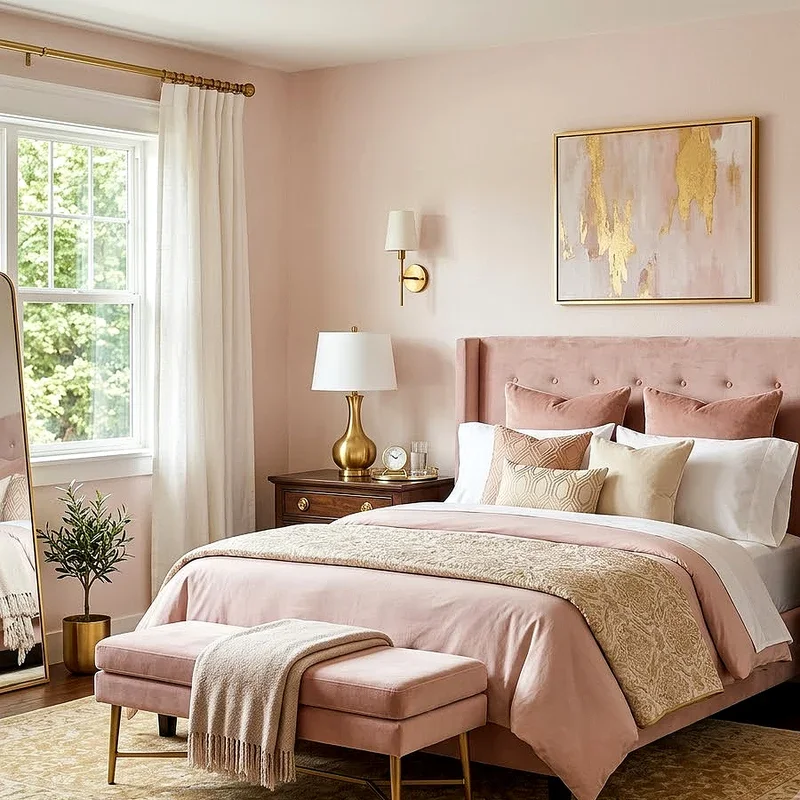 Pink and Gold Bedroom Ideas