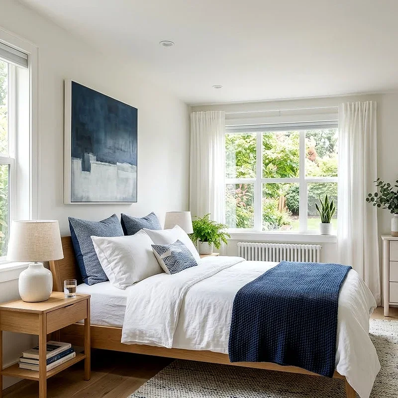 Modern Blue and White Bedroom Ideas