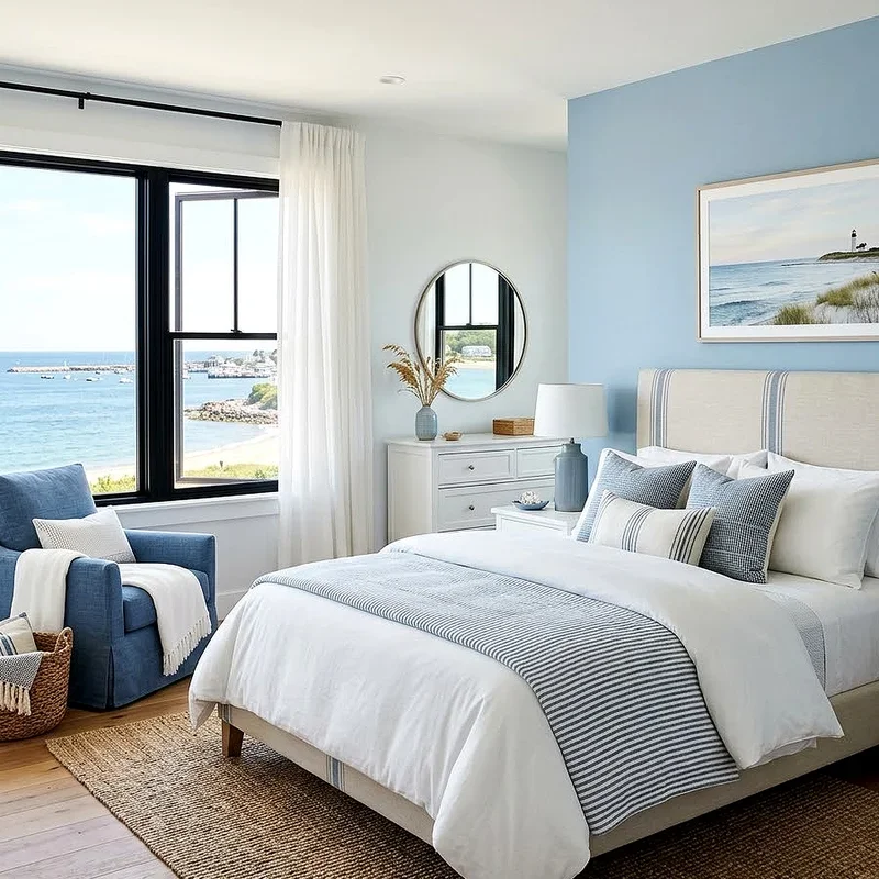 Modern Blue and White Bedroom Ideas