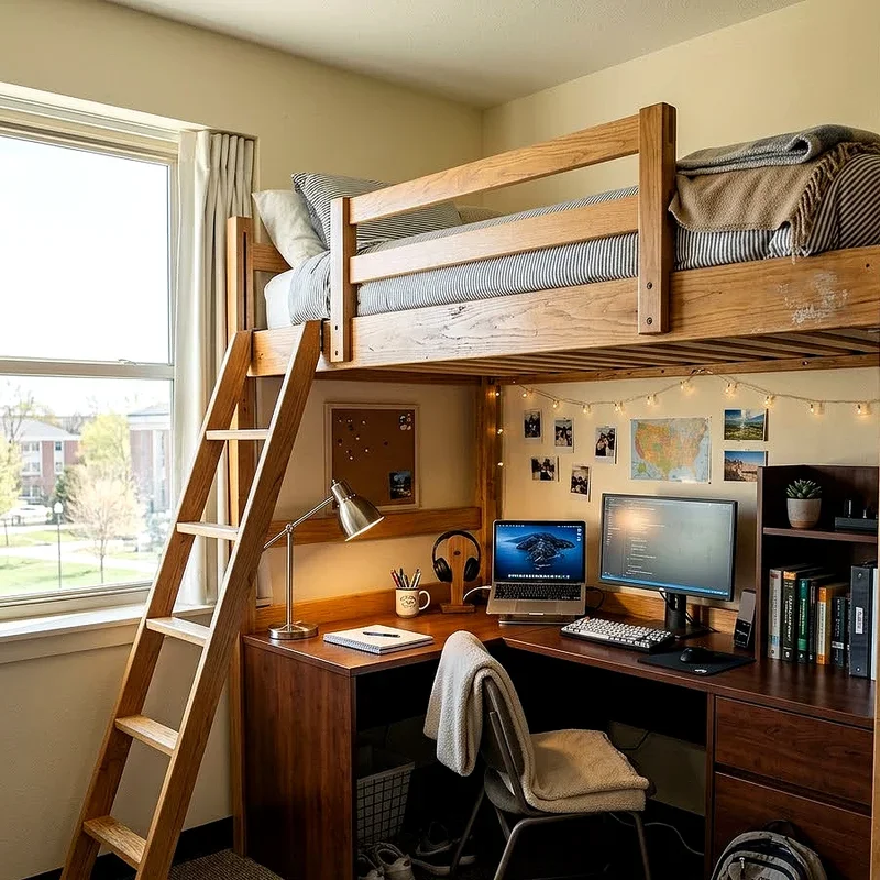 College Dorm Loft Bed Ideas