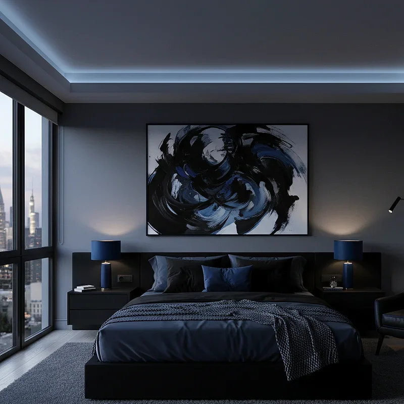 Black and Blue Bedroom Ideas