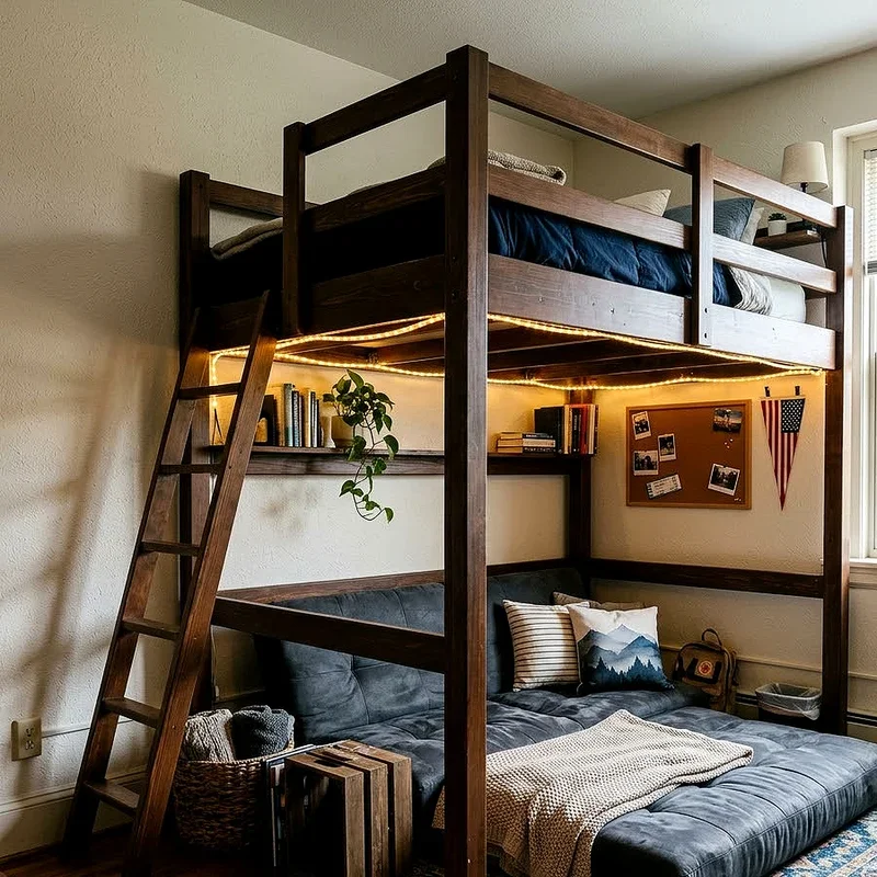 College Dorm Loft Bed Ideas