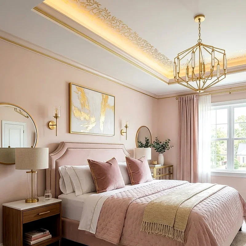 Pink and Gold Bedroom Ideas