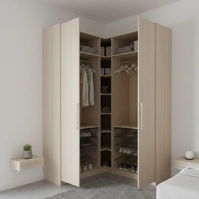 Corner Wardrobe Ideas for Small Bedroom