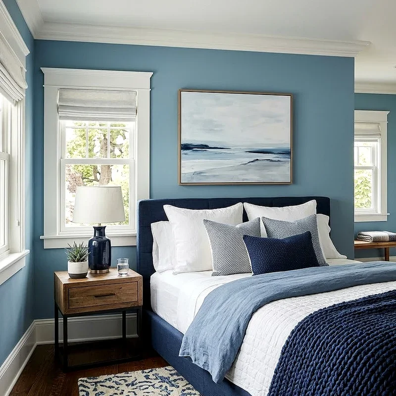 Modern Blue and White Bedroom Ideas