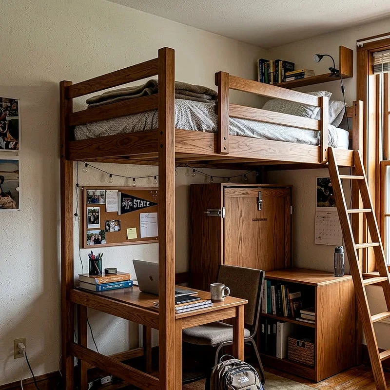 College Dorm Loft Bed Ideas