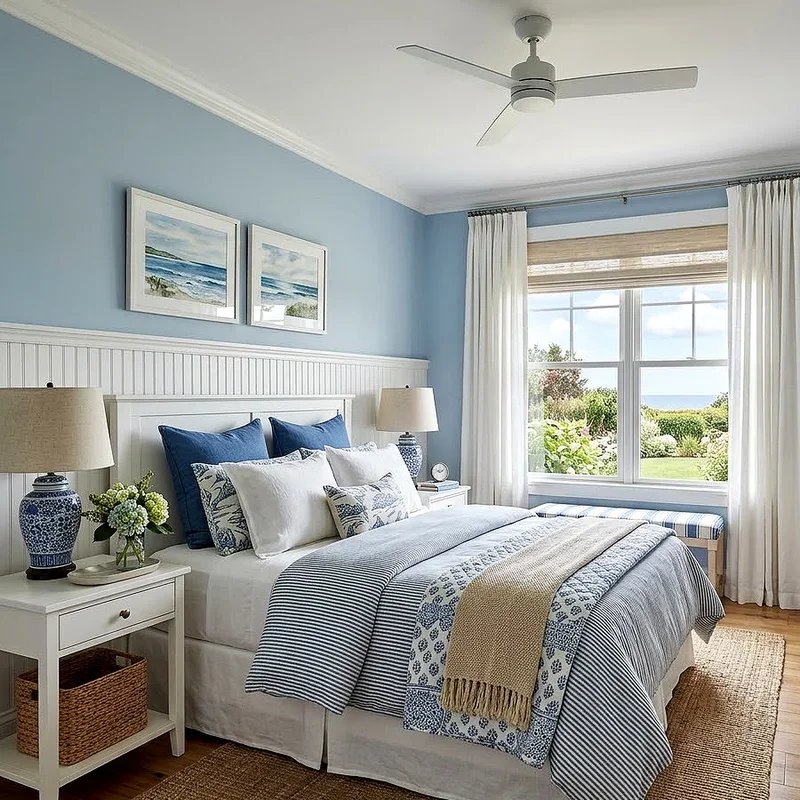 Modern Blue and White Bedroom Ideas