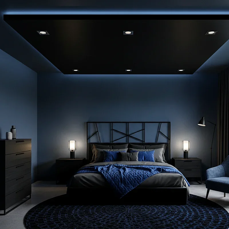 Black and Blue Bedroom Ideas