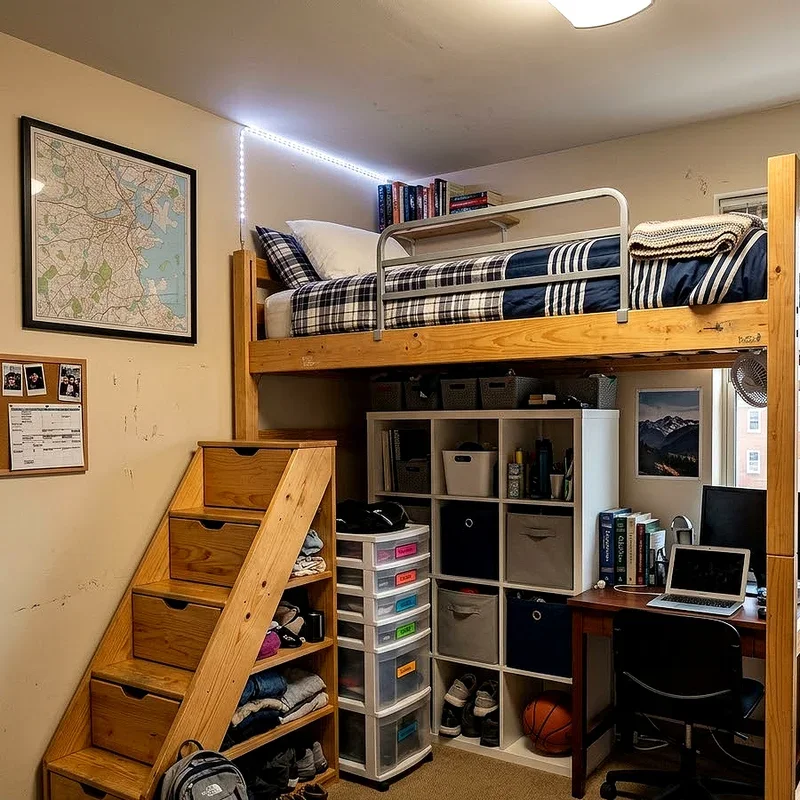 College Dorm Loft Bed Ideas
