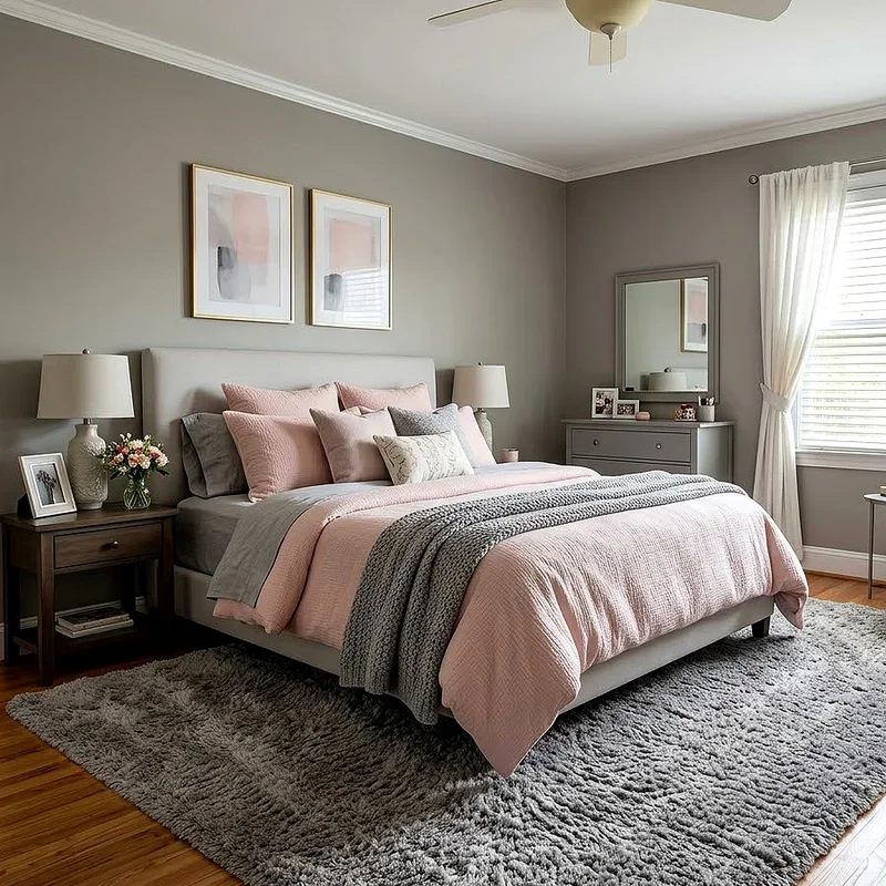 Pink and Gray Bedroom Ideas
