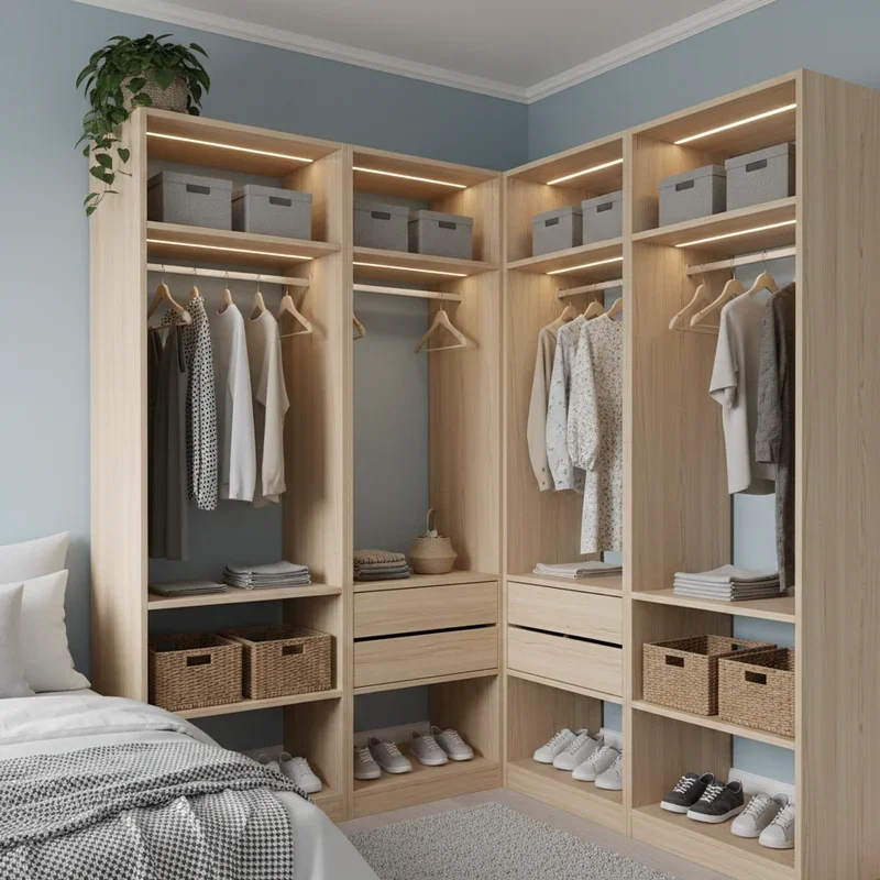 Corner Wardrobe Ideas for Small Bedroom