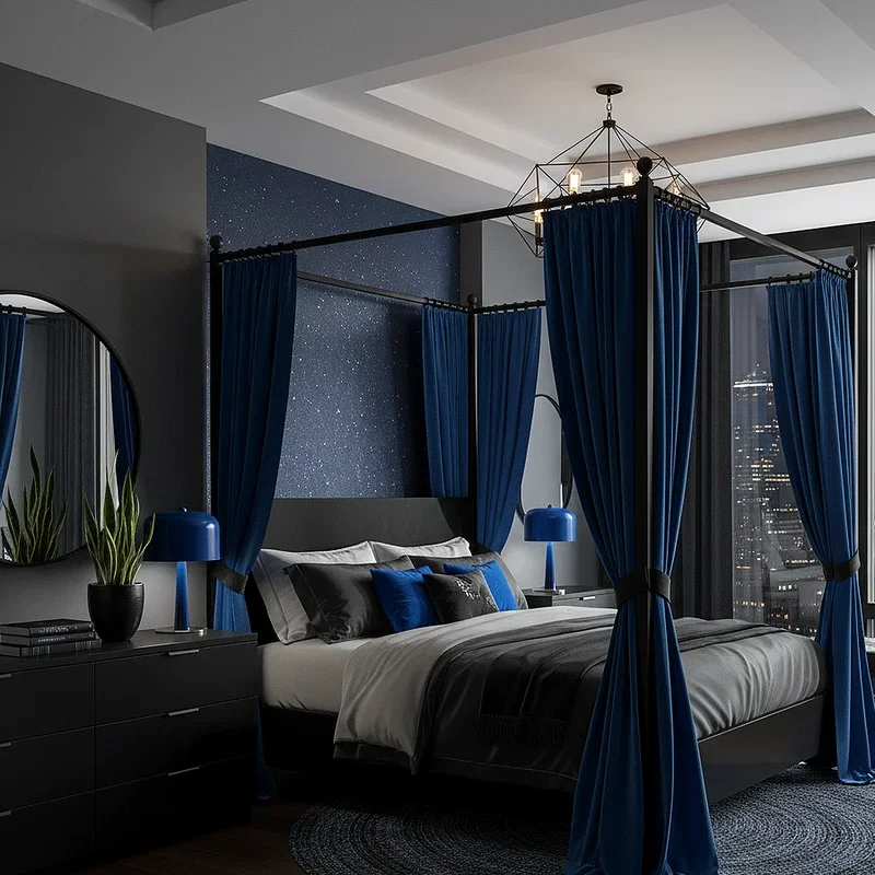 Black and Blue Bedroom Ideas