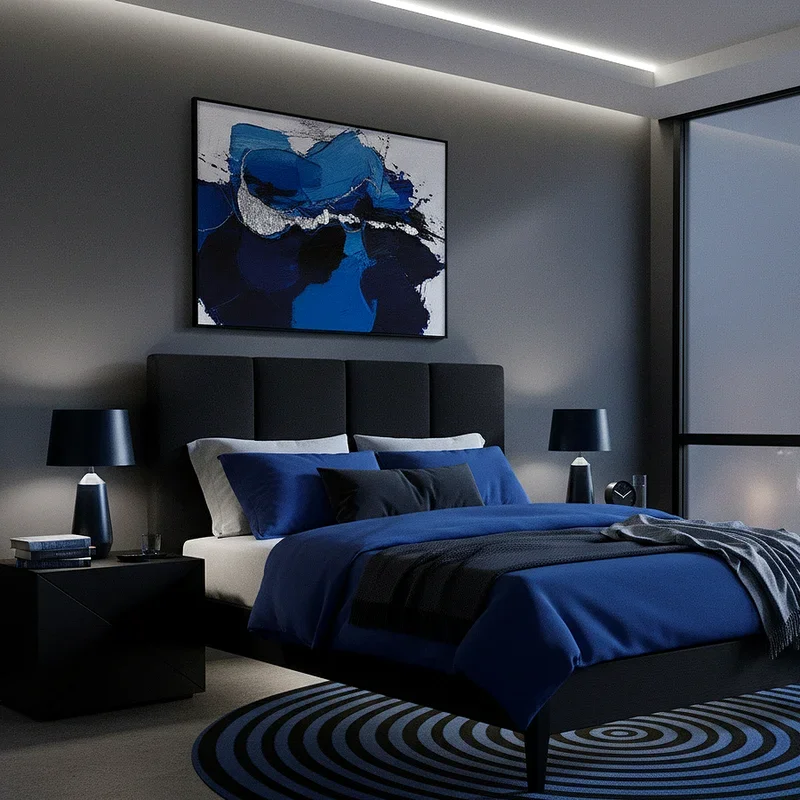 Black and Blue Bedroom Ideas