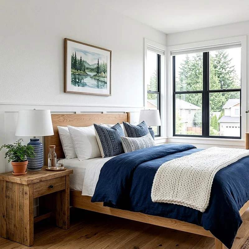 Modern Blue and White Bedroom Ideas