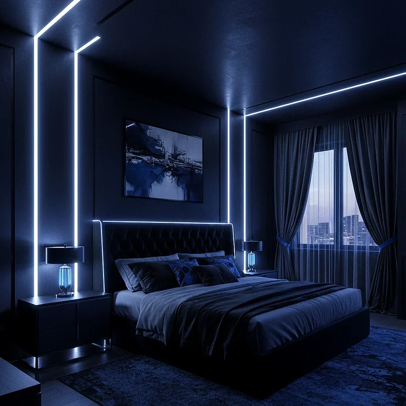 Black and Blue Bedroom Ideas