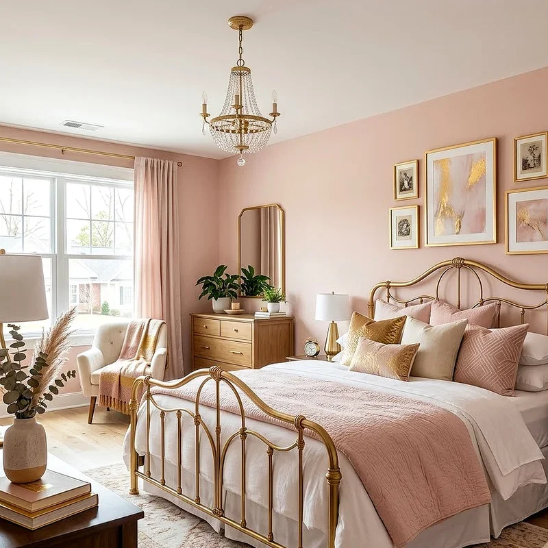 Pink and Gold Bedroom Ideas