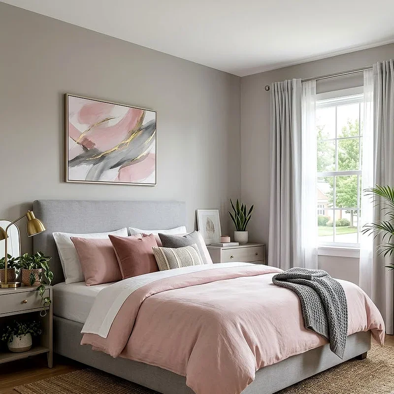 Pink and Gray Bedroom Ideas
