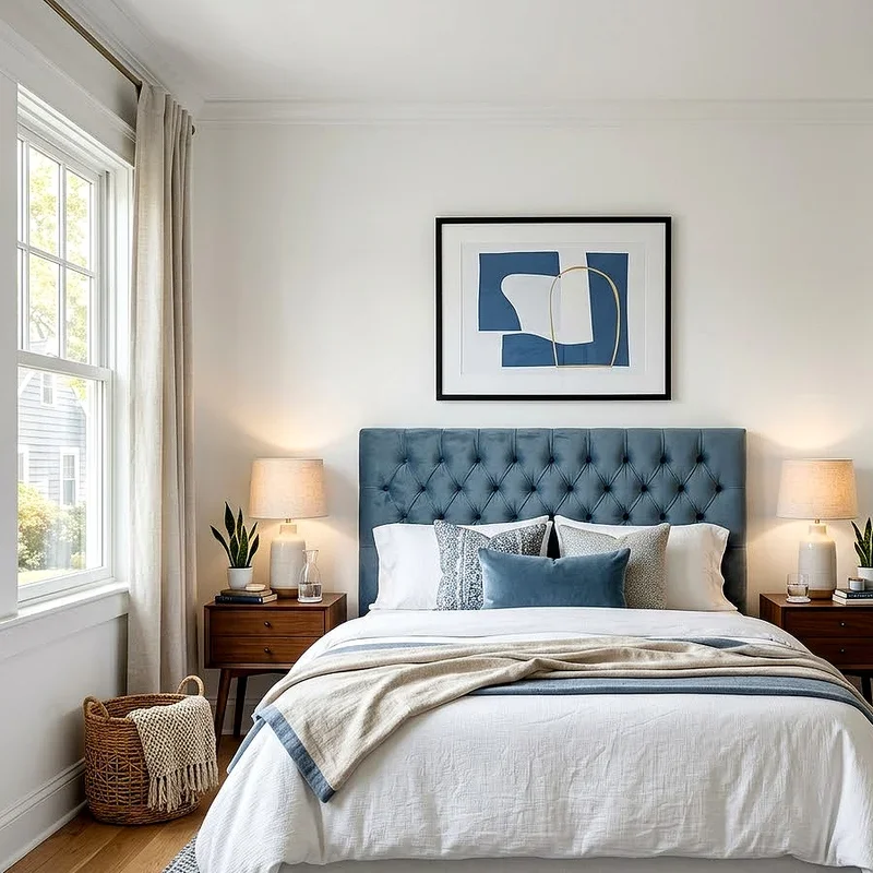Modern Blue and White Bedroom Ideas