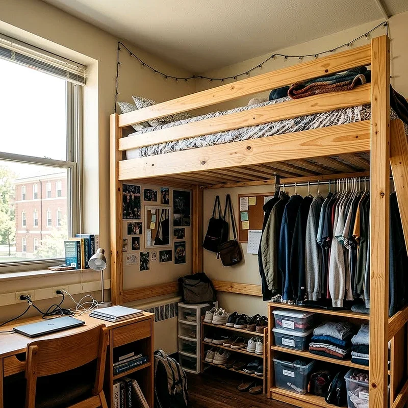 College Dorm Loft Bed Ideas