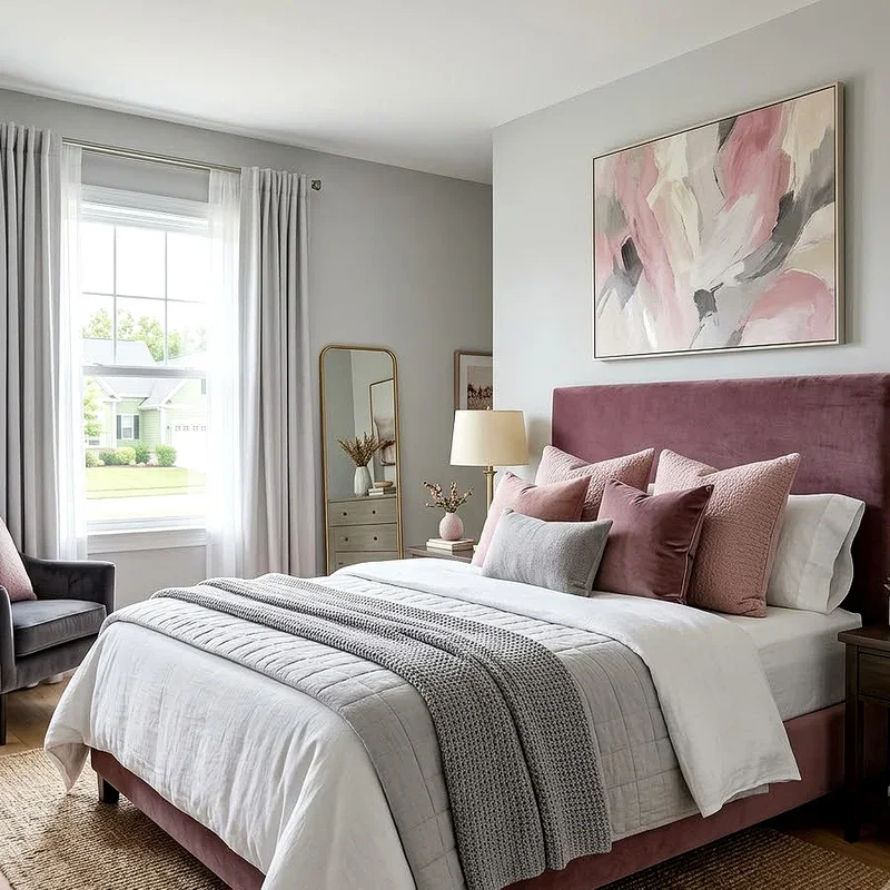 Pink and Gray Bedroom Ideas