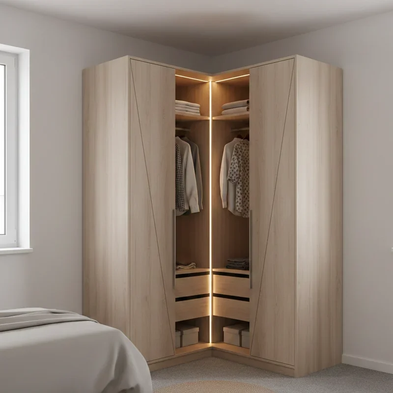 Corner Wardrobe Ideas for Small Bedroom