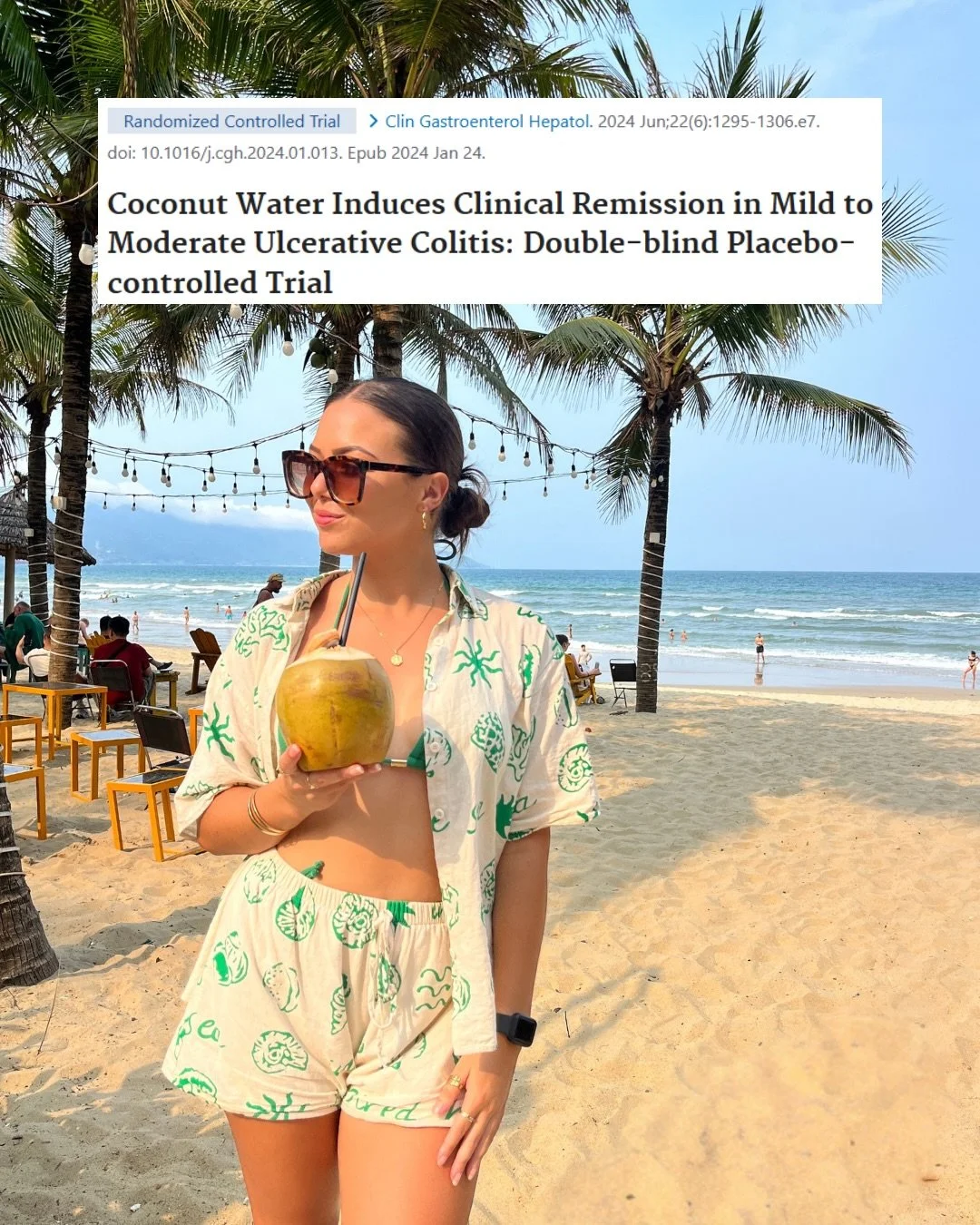 Did you know that coconut water can help lower inflammation, improve the gut microbiome, and support electrolyte balance? 

A relatively new study published in Clinical Gastroenterology and Hepatology found that when used alongside standard medical t