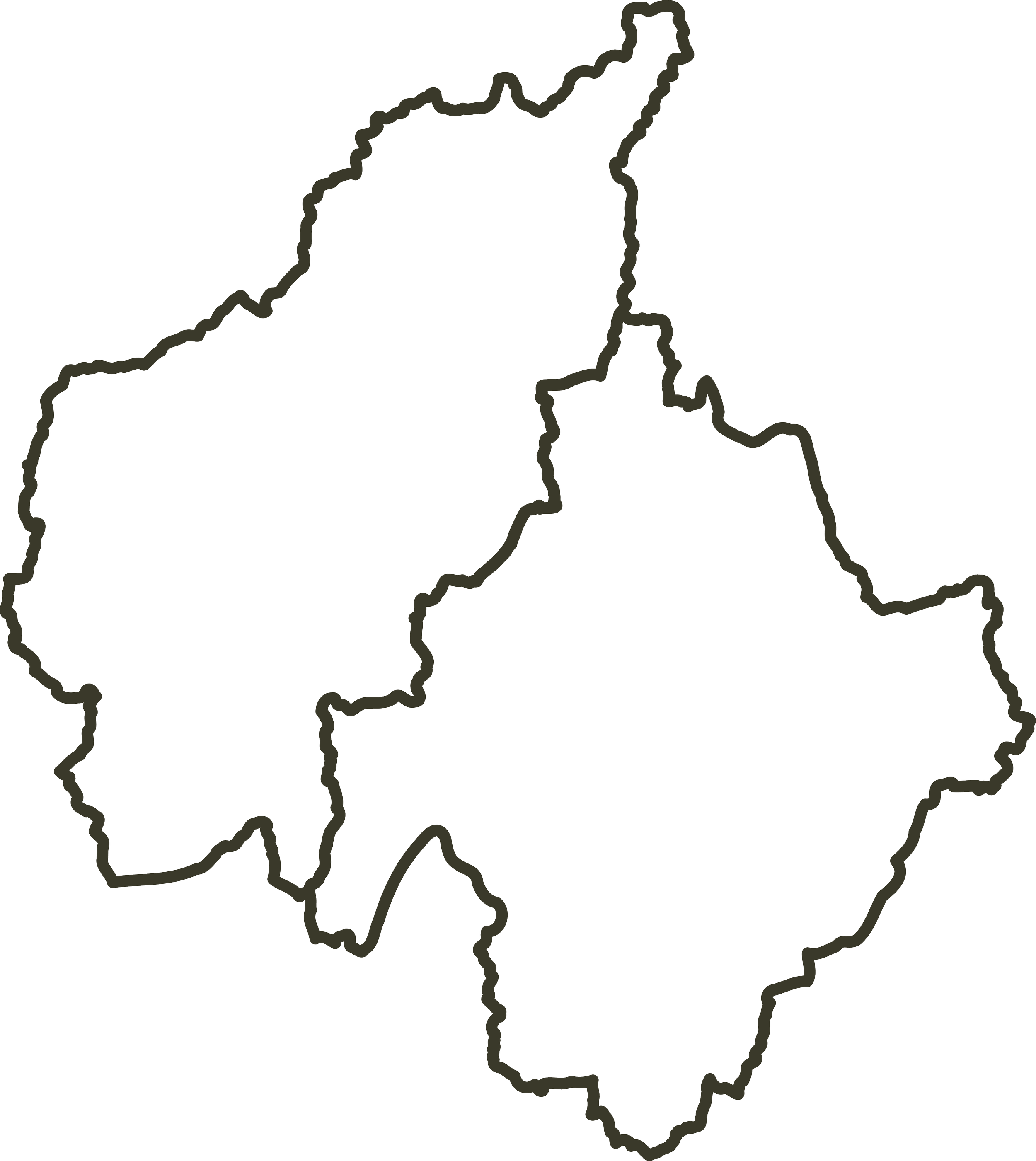 Outline map of Central Otago region.