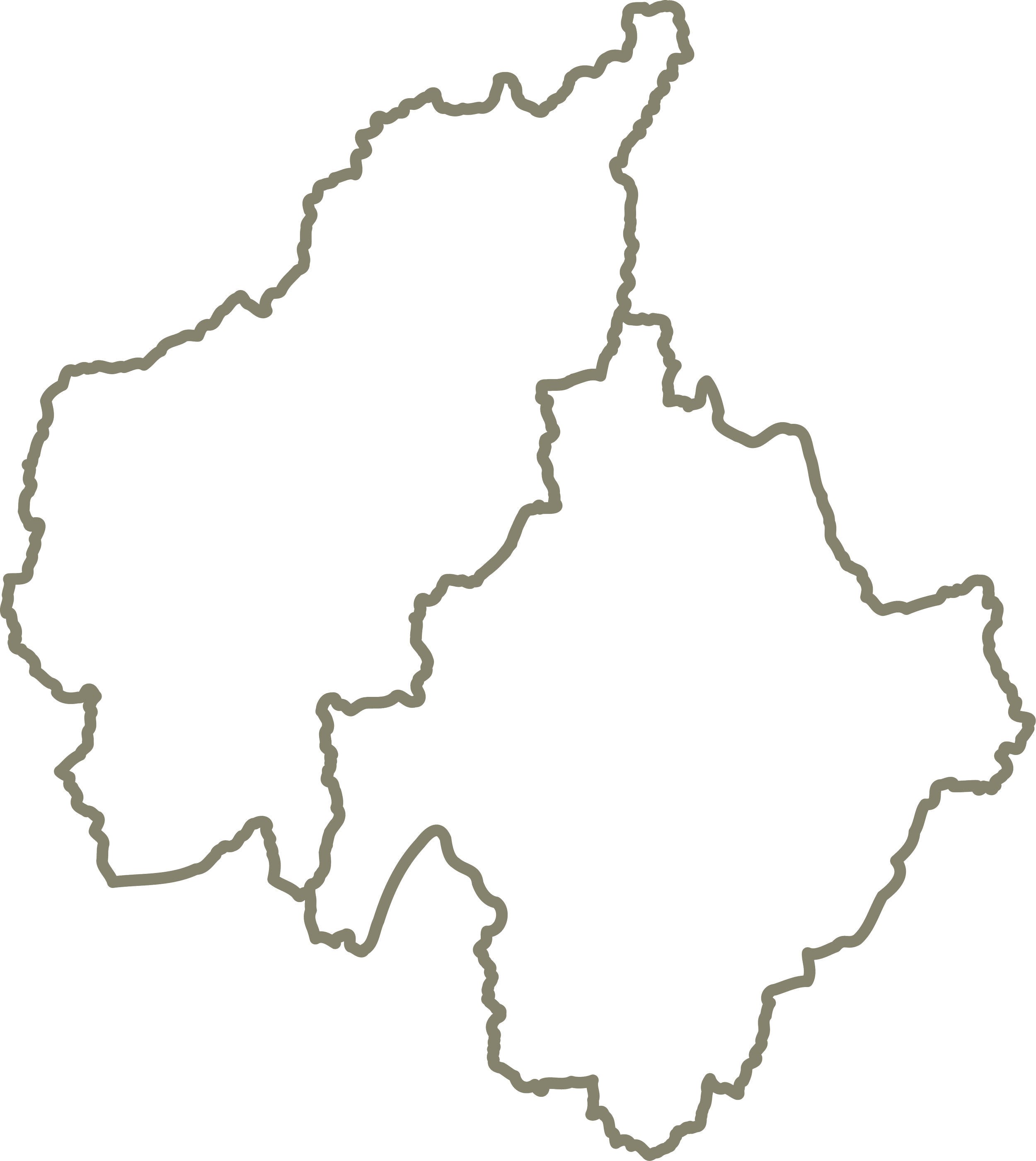 Outline map of the Central Otago region on a black background.