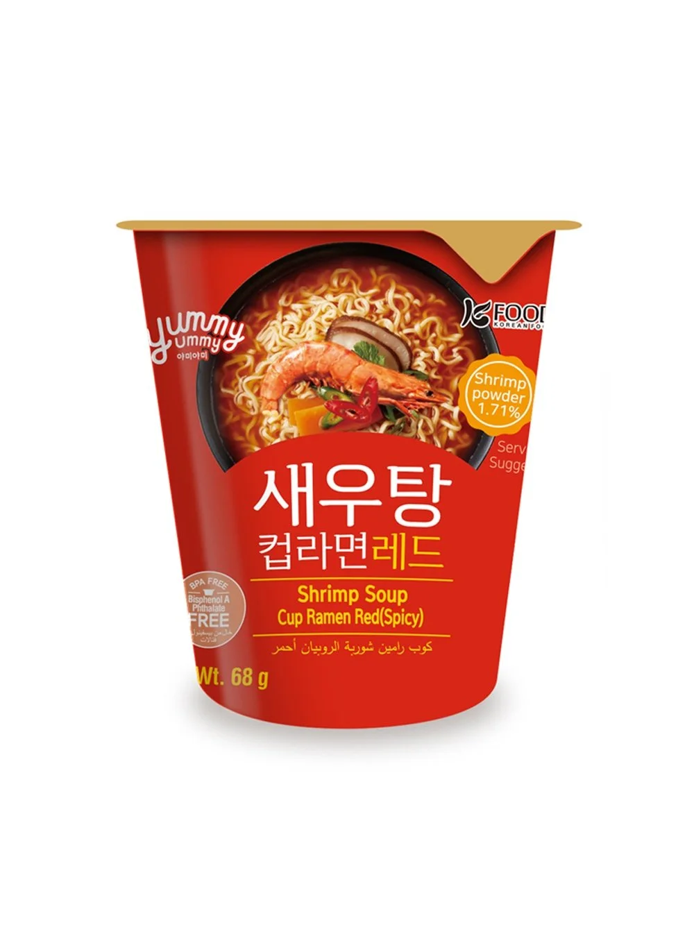 Shrimp Soup Cup Ramen Red