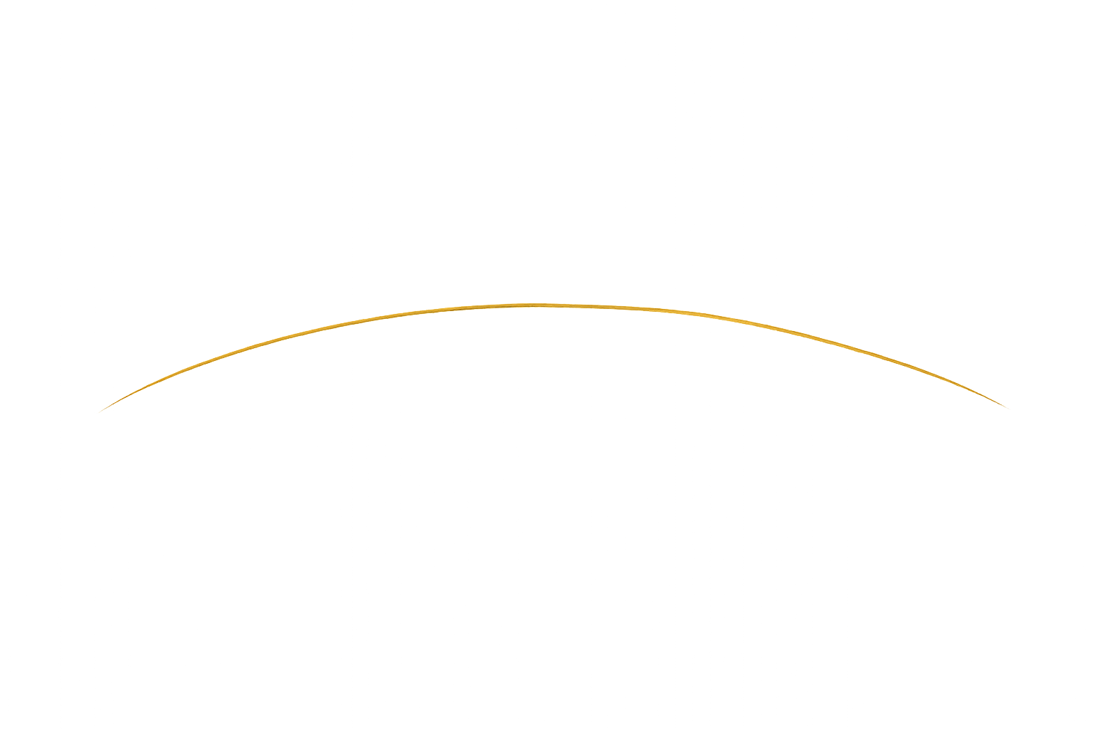 A blurred golden yellow background with a faint, curved line running across the middle.
