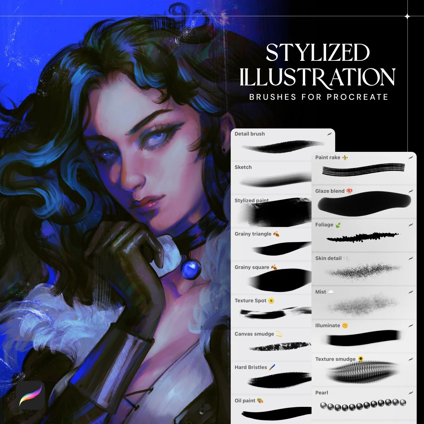 20+ Stylized Illustration Brushes for Procreate