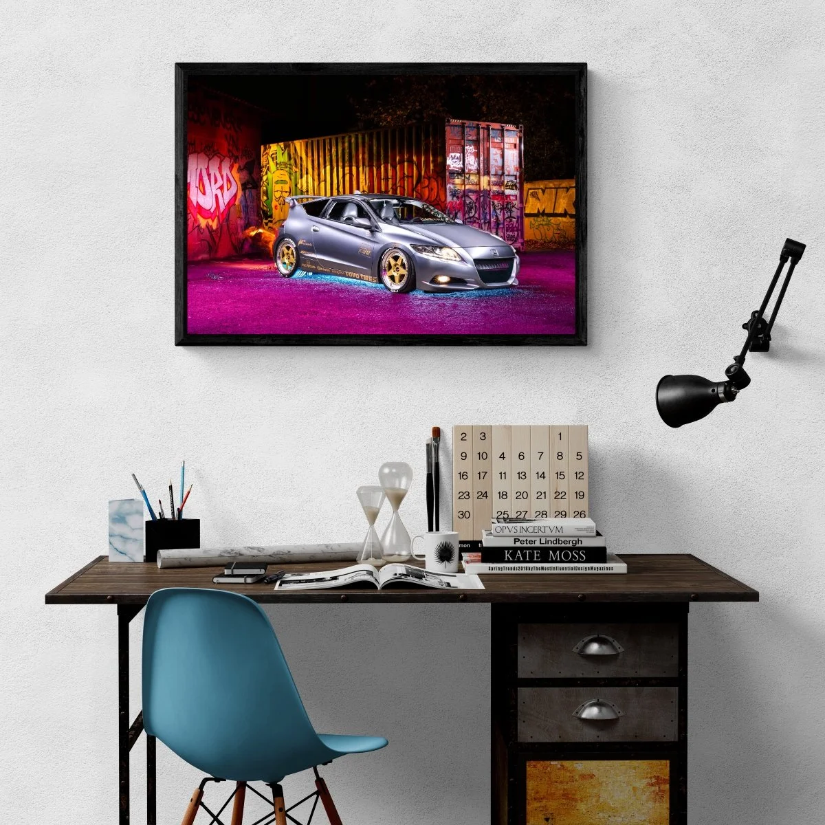 Photographie d’art Honda CR-Z Custom tirage 60x90 cm – Night Car Studio