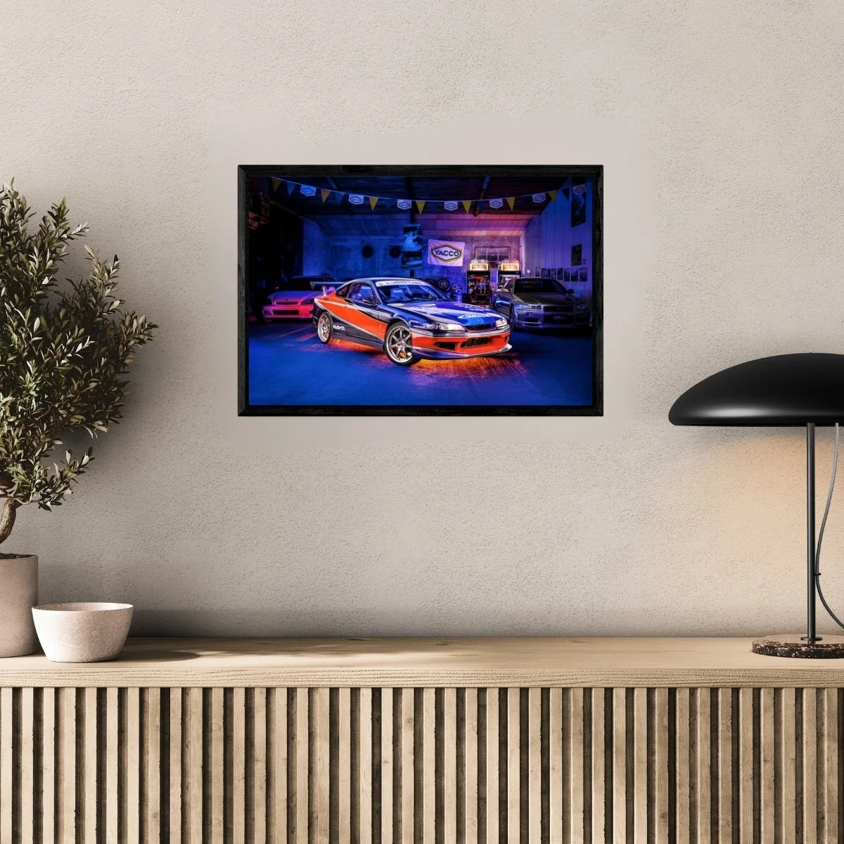 Photographie d’art Nissan Silvia S15 Mona Lisa Tokyo Drift tirage 40x60 cm avec caisse américaine – Night Car Studio