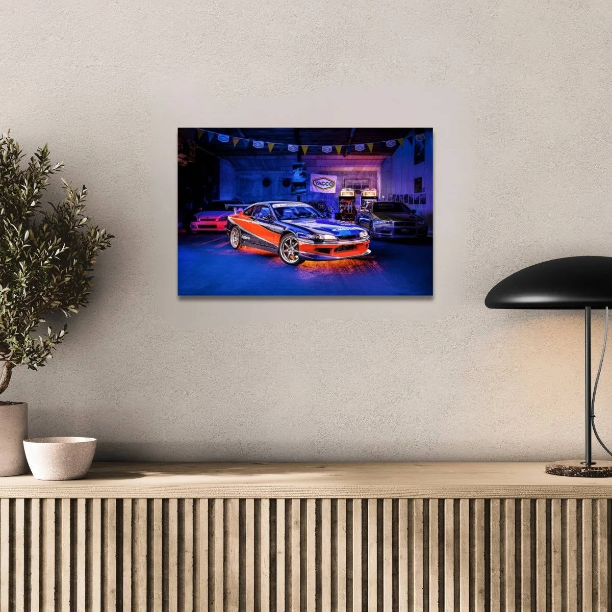 Photographie d’art Nissan Silvia S15 Mona Lisa Tokyo Drift tirage 40x60 cm – Night Car Studio