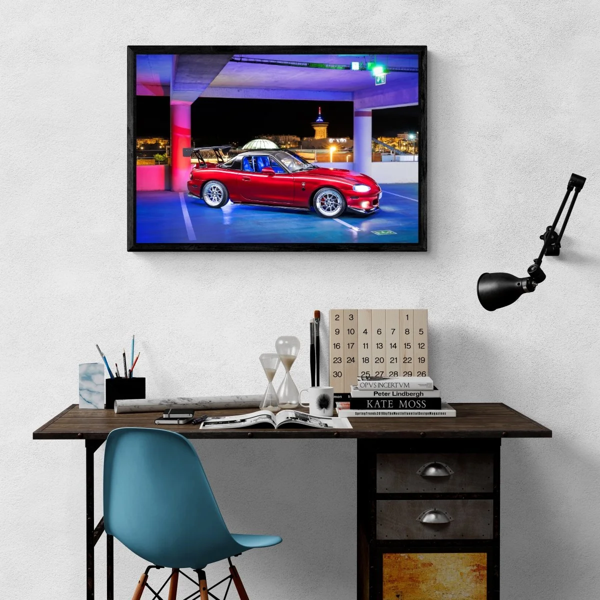 Photographie d’art Mazda MX-5 NB tirage 60x90 cm – Night Car Studio