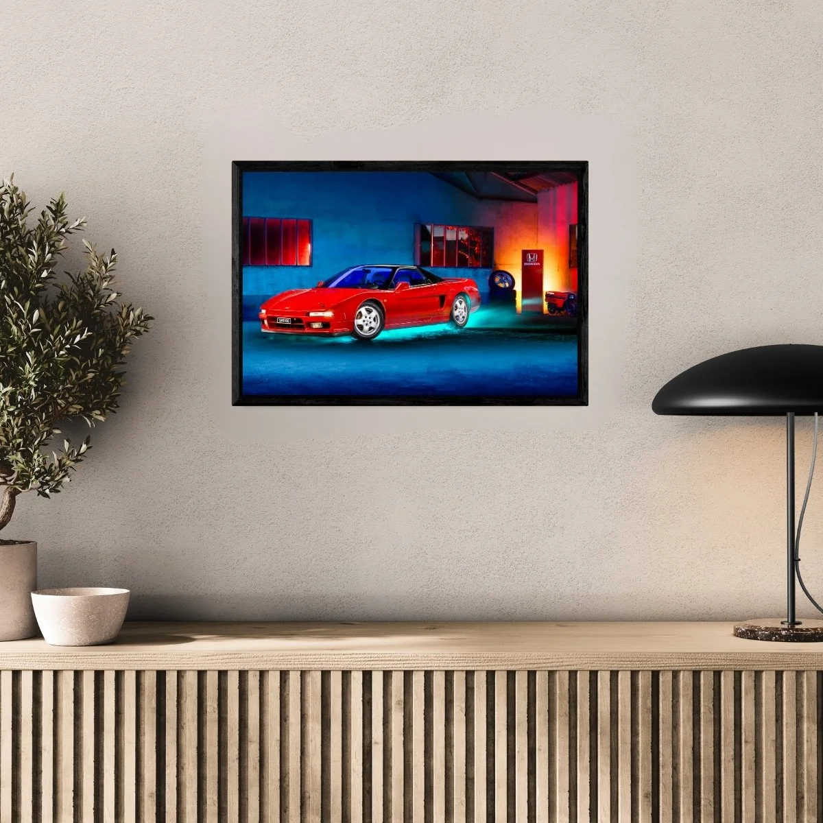 Photographie d’art Honda NSX GT2 Tribute tirage 40x60 cm avec caisse américaine – Night Car Studio